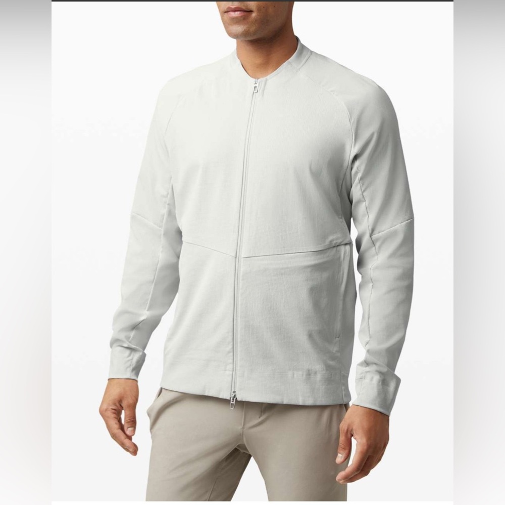 LULULEMON airing easy bomber jacket light grey size S